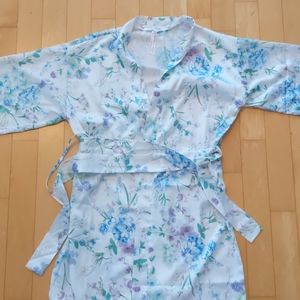 White floral robe